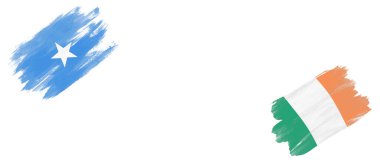 Beyaz Arkaplanda Somali ve İrlanda Bayrakları