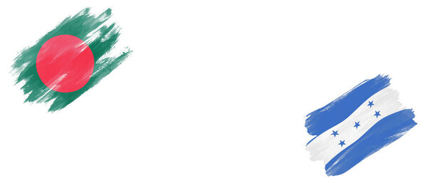 Флаги Бангладеш и Гондураса на белом фоне