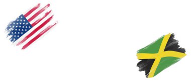 Beyaz Arkaplanda ABD ve Jamaika Bayrakları