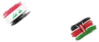 Beyaz Arkaplanda Irak ve Kenya Bayrakları