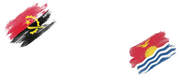 安哥拉和基里巴斯白底旗 — 图库照片