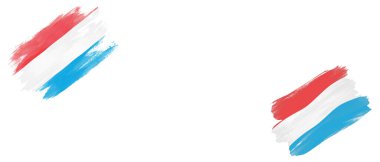 Beyaz Arkaplanda Lüksemburg ve Lüksemburg Bayrakları