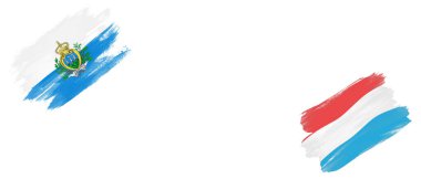 Beyaz Arkaplanda San Marino ve Lüksemburg Bayrakları