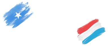 Beyaz Arkaplanda Somali ve Lüksemburg Bayrakları