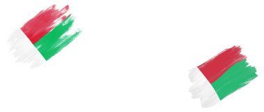 Madagaskar ve Madagaskar Bayrakları Beyaz Arkaplanda