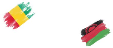 Beyaz Arkaplanda Gine ve Malavi Bayrakları