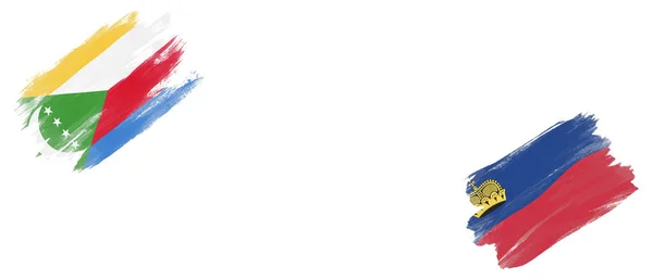 科摩罗和列支敦士登白底旗 — 图库照片