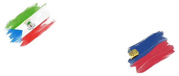 Екваторіальна Гвінея Ліхтенштейн Прапори Білому Тлі — стокове фото