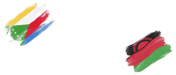 科摩罗和马拉维白底旗 — 图库照片
