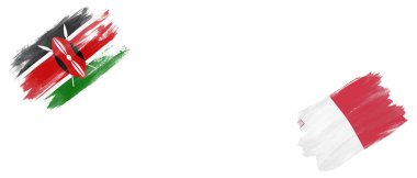 Beyaz Arkaplanda Kenya ve Malta Bayrakları