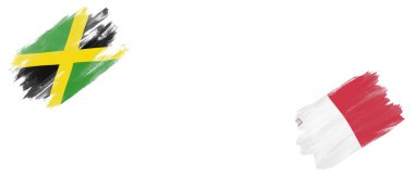 Beyaz Arkaplanda Jamaika ve Malta Bayrakları