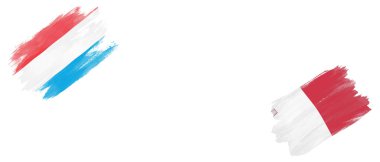 Beyaz Arkaplanda Lüksemburg ve Malta Bayrakları