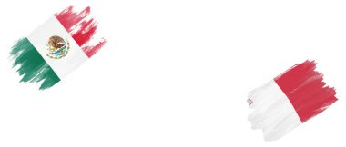 Beyaz Arkaplanda Meksika ve Malta Bayrakları