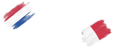 Beyaz Arkaplanda Hollanda ve Malta Bayrakları