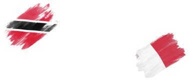 Beyaz Arkaplanda Trinidad ve Tobago ve Malta Bayrakları