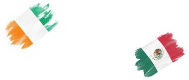 Beyaz Arkaplanda Fildişi Sahili ve Meksika Bayrakları