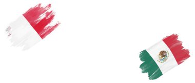 Beyaz Arkaplanda Malta ve Meksika Bayrakları