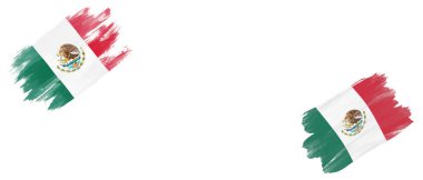 Beyaz Arkaplanda Meksika ve Meksika Bayrakları