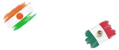 Beyaz Arkaplanda Nijer ve Meksika Bayrakları