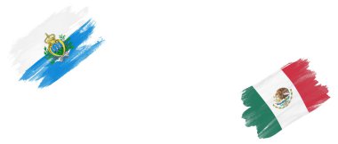 Beyaz Arkaplanda San Marino ve Meksika Bayrakları