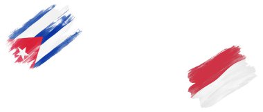 Beyaz Arkaplanda Küba ve Monako Bayrakları
