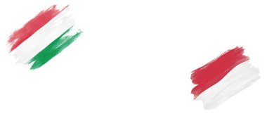 Beyaz Arkaplanda Macaristan ve Monako Bayrakları