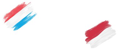 Beyaz Arkaplanda Lüksemburg ve Monako Bayrakları