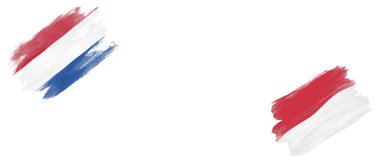 Beyaz Arkaplanda Hollanda ve Monako Bayrakları