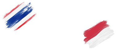 Beyaz Arkaplanda Tayland ve Monako Bayrakları