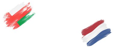 Umman ve Hollanda Beyaz Arkaplanda Bayraklar