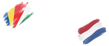 Beyaz Arkaplanda Seyşeller ve Hollanda Bayrakları