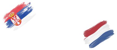 Sırbistan ve Hollanda Beyaz Arkaplanda Bayraklar