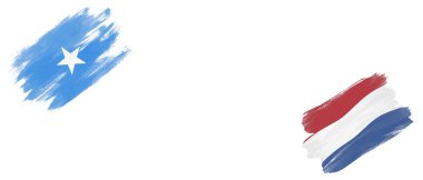 Beyaz Arkaplanda Somali ve Hollanda Bayrakları