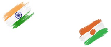 Beyaz Arkaplanda Hindistan ve Nijer Bayrakları