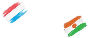 Beyaz Arkaplanda Lüksemburg ve Nijer Bayrakları