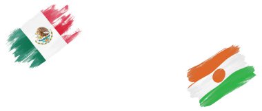 Beyaz Arkaplanda Meksika ve Nijer Bayrakları