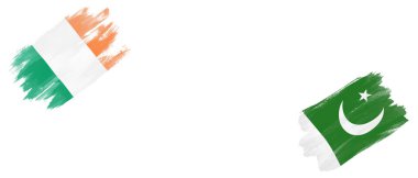 Beyaz Arkaplanda İrlanda ve Pakistan Bayrakları