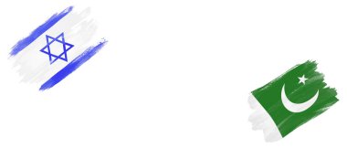 Beyaz Arkaplanda İsrail ve Pakistan Bayrakları