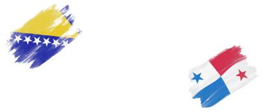 Beyaz Arkaplanda Bosna-Hersek ve Panama Bayrakları