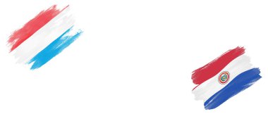 Beyaz Arkaplanda Lüksemburg ve Paraguay Bayrakları