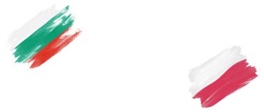 Bulgaristan ve Polonya Beyaz Arkaplanda Bayraklar