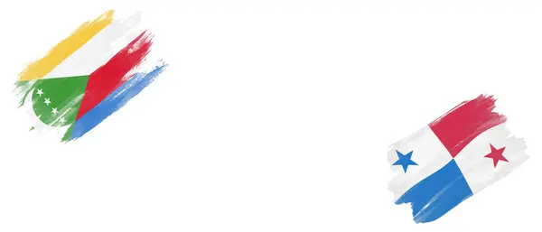 科摩罗和巴拿马白底国旗 — 图库照片