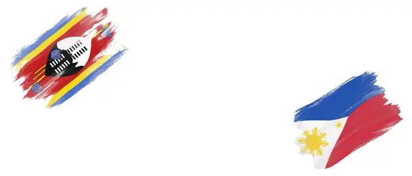Eswatini和菲律宾白底旗 — 图库照片
