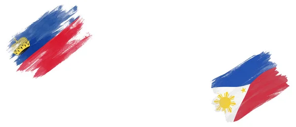 列支敦士登和菲律宾白底旗 — 图库照片