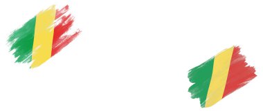 Kongo Cumhuriyeti ve Kongo Cumhuriyeti Beyaz Arkaplanda Bayraklar