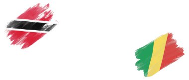 Trinidad ve Tobago ve Kongo Cumhuriyeti Beyaz Arkaplanda Bayraklar