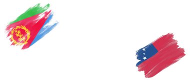 Beyaz Arkaplanda Eritre ve Samoa Bayrakları