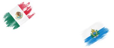 Beyaz Arkaplanda Meksika ve San Marino Bayrakları