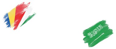 Beyaz Arkaplanda Seyşeller ve Suudi Arabistan Bayrakları