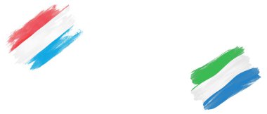 Beyaz Arkaplanda Lüksemburg ve Sierra Leone Bayrakları